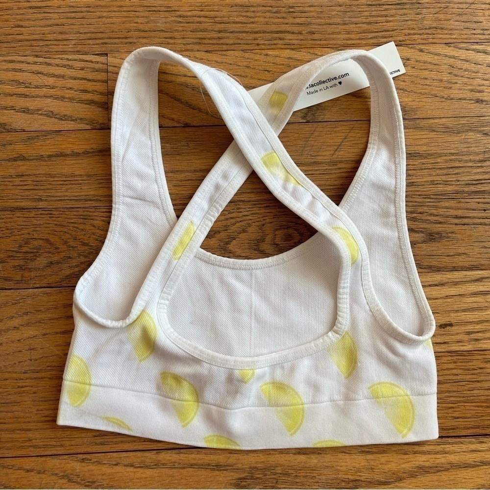 NEW Morgan Stewart Sport Womens Lemon Wheel Sports Bra Revolve White Size XS NWT - Picture 3 of 5